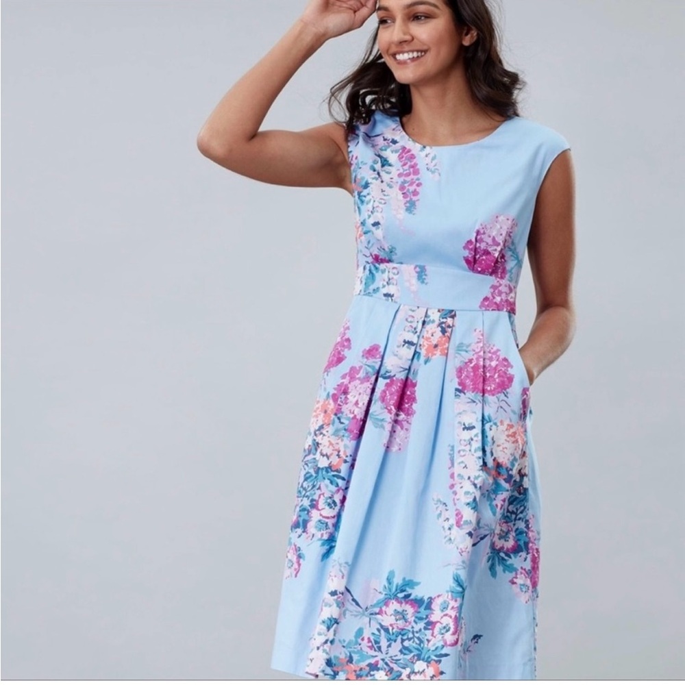 NWT Joules Katalina Blue Floral A-Line Dress, with pockets!